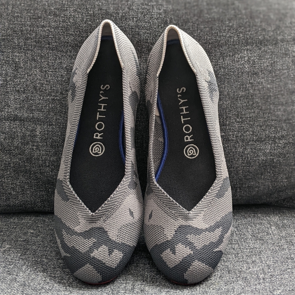 Rothy's Gray Camo Flat Size 9
